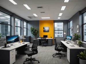 Aménagement professionnel de bureau moderne sur mesure au Maroc en 2026