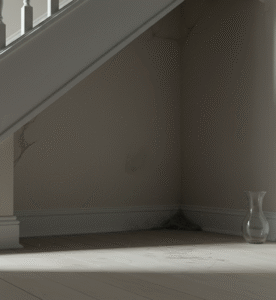 Erreur d'aménagement : un coin de pièce ou un espace sous escalier perdu et inutilisé.